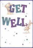 This cheerful get well card sparkles with lighthearted positivity, enlivened by two affectionate characters-a fluffy bear and a perky puppy-who gently cradle bold, colourful letters declaring 'Get Well.' Their faces are serene and comforting, embodying the tender reassurance of a friendly visit or a surprise delivery from Biggin Hill's talented florists. The vibrant text, painted in bright hues of indigo and teal, stands out against a backdrop as clean as a fresh morning near Aperfield Green, punctuated by starlit accents in rich blues and purples. Each stroke of the brush, from the velvety fur to the twinkling stars, conveys careful artistry and an unspoken wish for happier, healthier days. As you imagine the soft textures and lively colors, this card transforms into a heartfelt gesture-perfect for lifting a loved one's spirits in the close-knit Biggin Hill neighbourhood, echoing the thoughtful care of a local bouquet.